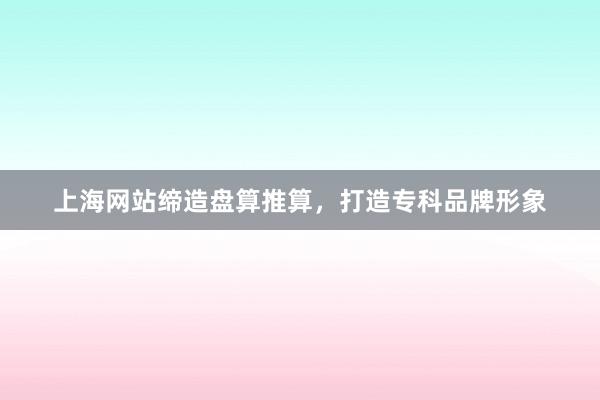 上海网站缔造盘算推算，打造专科品牌形象